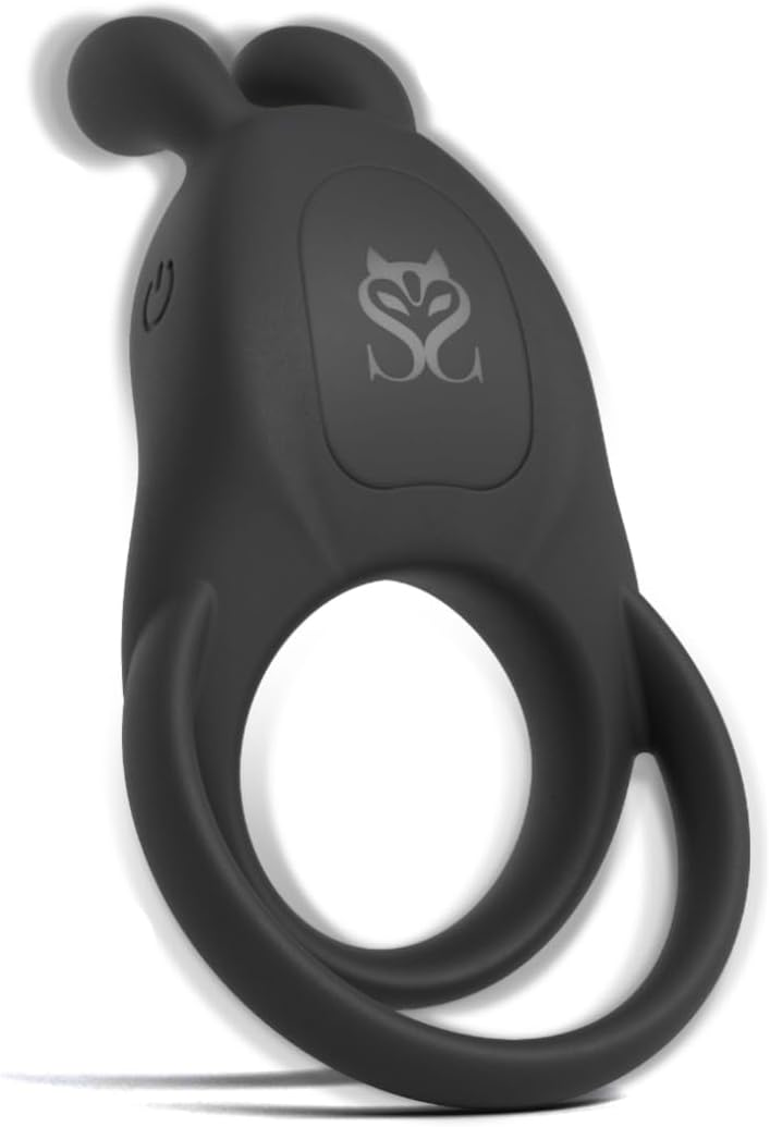 Session vibrating C-Ring with bunny-ear stimulator